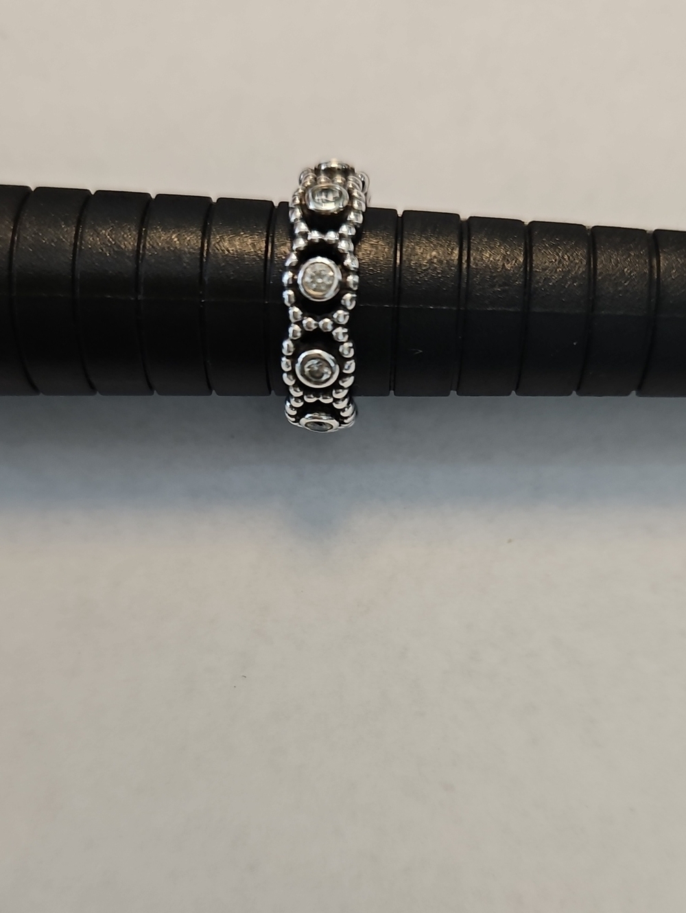 Pandora Sterling Silver Beaded CZ Eternity Band